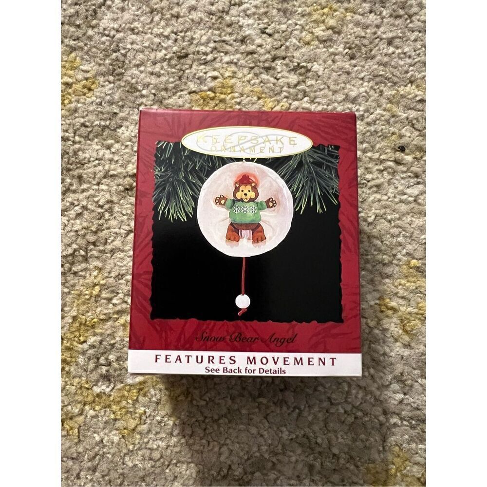 Hallmark Keepsake Snow Bear Angel Christmas Ornament 1993